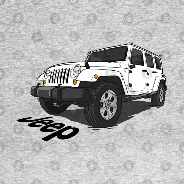 Jeep Wrangler - White by 4x4 Sketch